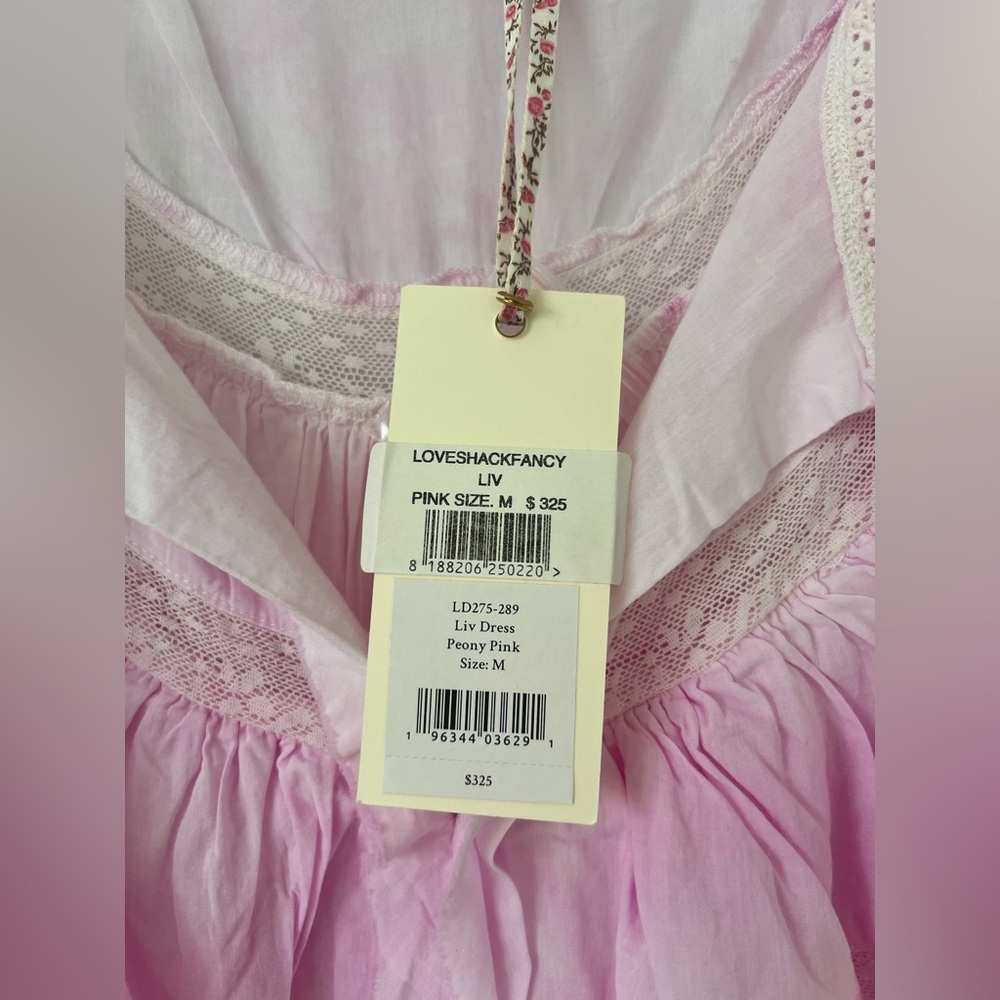 LoveShackFancy Liv Dress – Peony Pink – Size M – NWT New - Picture 3 of 6